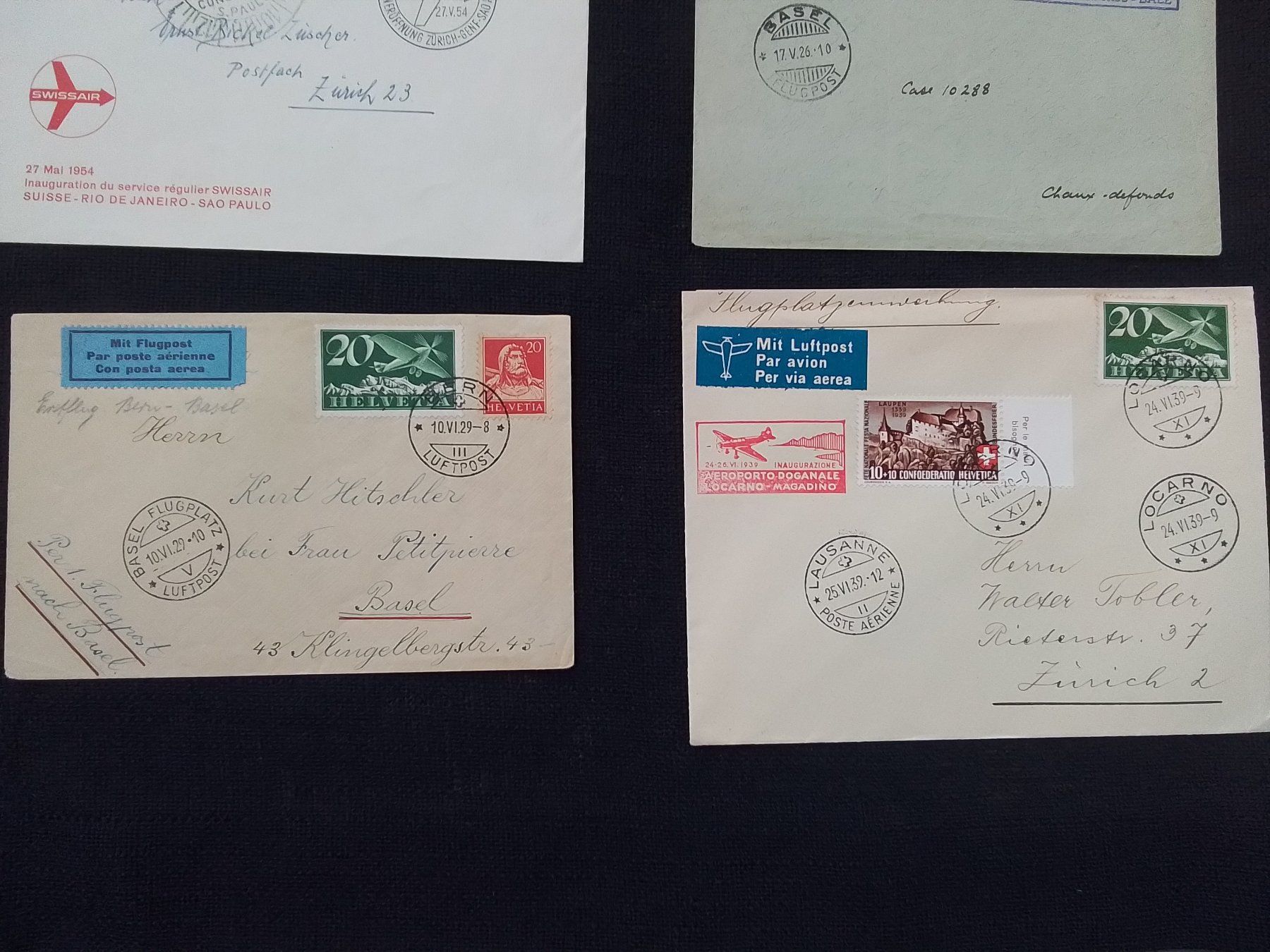 Tutti i francobolli: Lot 2 Flugpost ( 10 Belege ) – Usato da Reichenburg venduto da Pipo-67 2