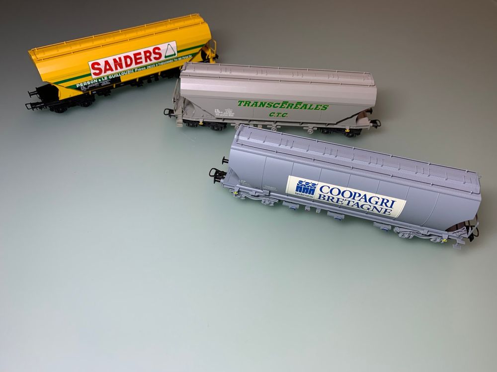 3x SNCF Céréaliers / Silowagen *TRANSCEREALES *SANDERS *COOP Acheter sur Ricardo