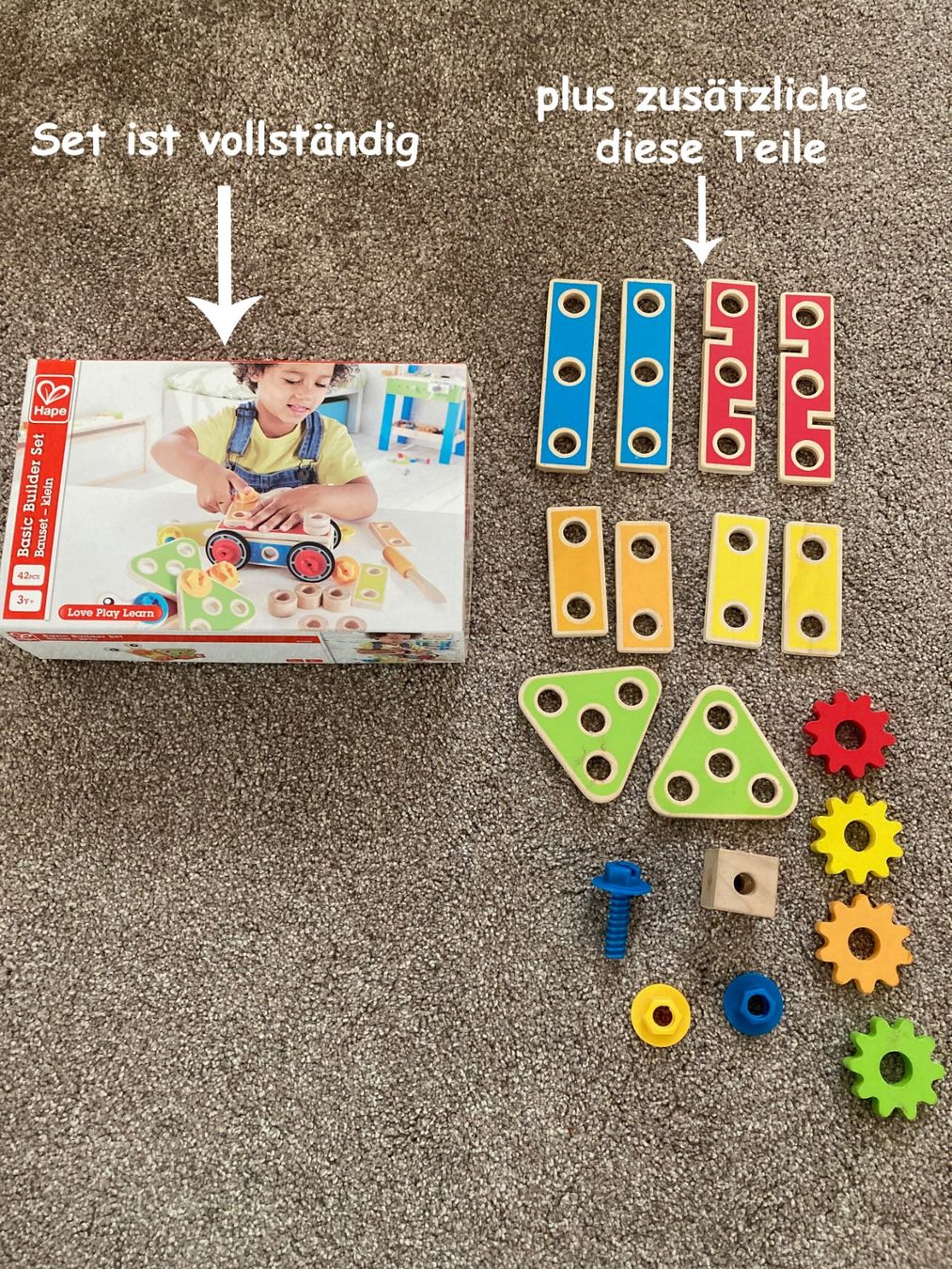 Hape Giocattoli: Bau-Set für Kinder / Basic Builder Set von Hape – Usato da Grüt (Gossau ZH) venduto da javelin00