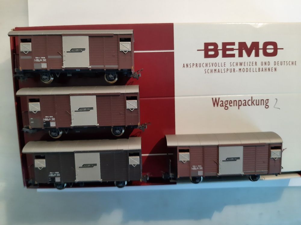 Bemo Modelleisenbahnen: Bemo H0m 7483 110 RhB Viehwagenset No 2 mit 4 Viehwagen – Gebraucht aus Thun von Schwarzsee48