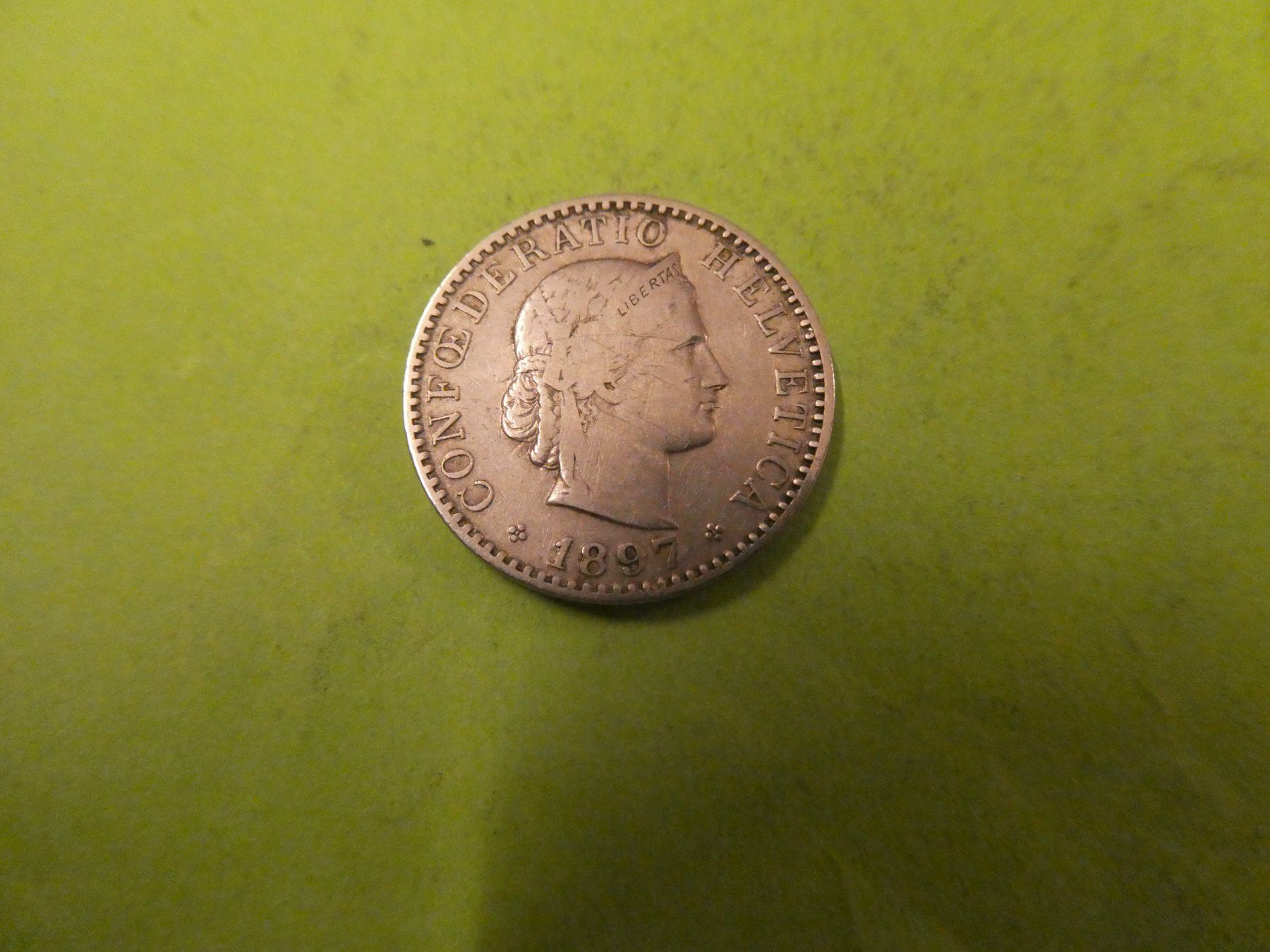 Toutes les monnaies: Schweiz 1897, 20 Rappen – Neuf (Voir description) à Hinterforst par Rohusri