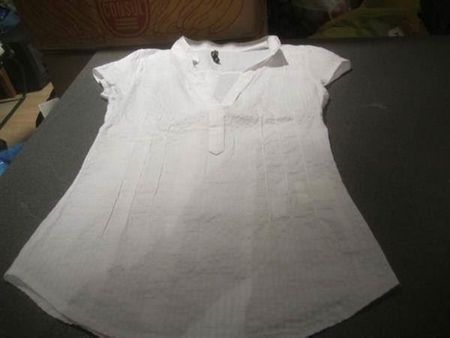 Oberteil XS, Chicorée, weiss mit Kragen