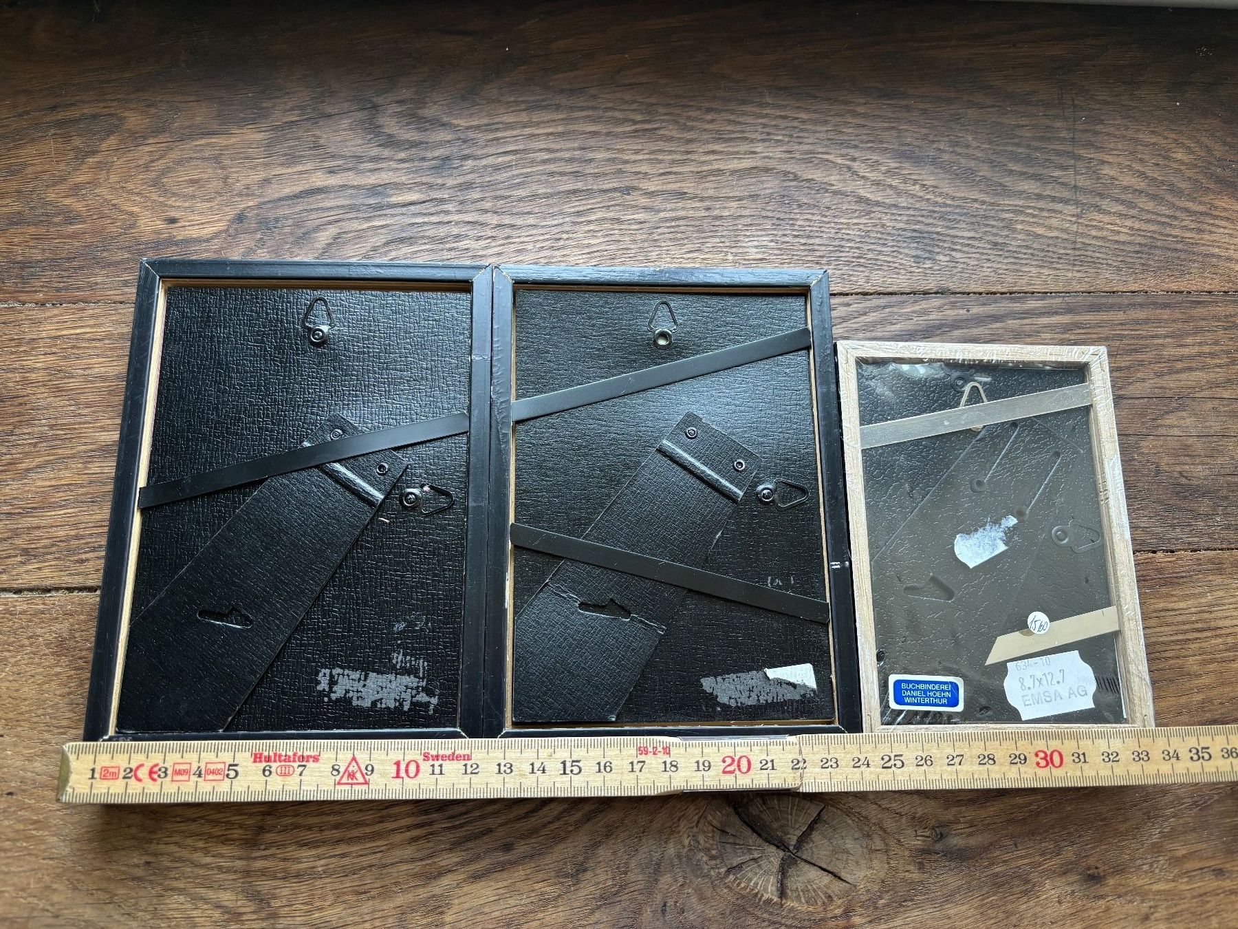 Cornici: 3 Vintage schwarz Holz Bilderrahmen – Usato da Horgen venduto da uge_pd5p 3