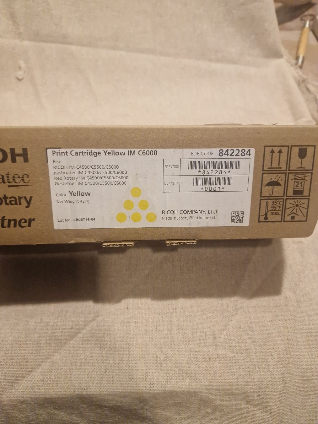Ricoh Druckerpatronen & Toner: Ricoh Print Cartrige Yellow IM C6000 – Neu und originalverpackt aus Krauchthal von Raumzeugen 1