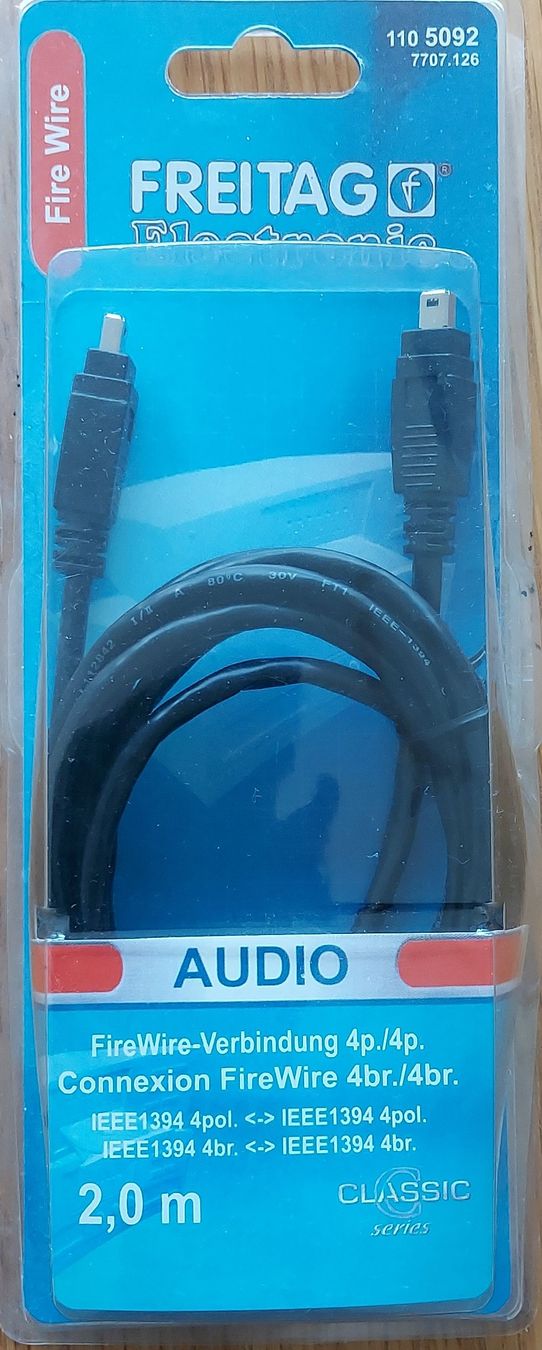 Kabel: Câble FireWire Freitag Audio 4br./4br. 2m - Neuf – Neu und originalverpackt aus Matran von Swiss_Stuff_Store