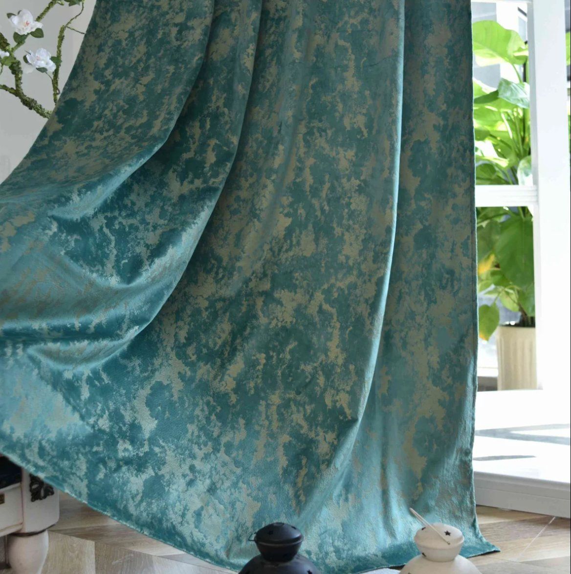 Tende: Vorhänge Samt Damast 2er-Set BxH 140x245cm – Usato da Adlikon b.Regensdorf venduto da MK-VORHANGSERVICE 3
