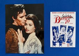 SOPHIA LOREN 2x Original Autogramm + COA Echtheitszertifikat