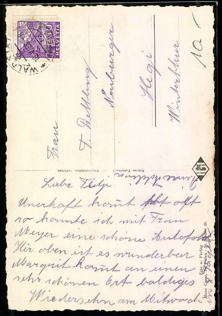 Ansichtskarten: AK Waldstatt /App., Kirche, 1938 – Gebraucht aus Berlin von bartko-reher 1