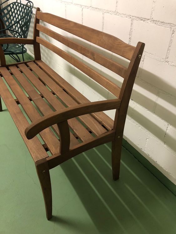 Gartenbank Holz braun 1,2m breit Kaufen auf Ricardo