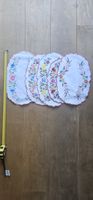 5 Tischsets mit Blumenstickerei, Oval, 5 Stck, guter Zustand