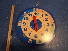 Kinder Lernuhr aus Holz, spielerisch die Zeit lernen!
