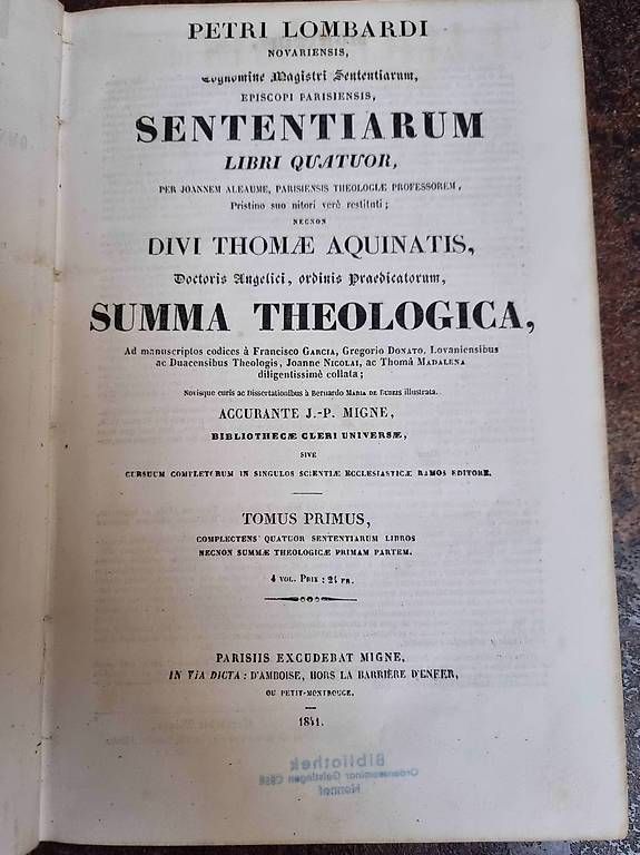 Bücher: Summa Theologica Thomas d'Aquin – Gebraucht aus Neuchâtel von AlexCzh 1