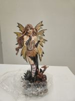 Fee mit Glaskugel und Drachen 23cm Neu 