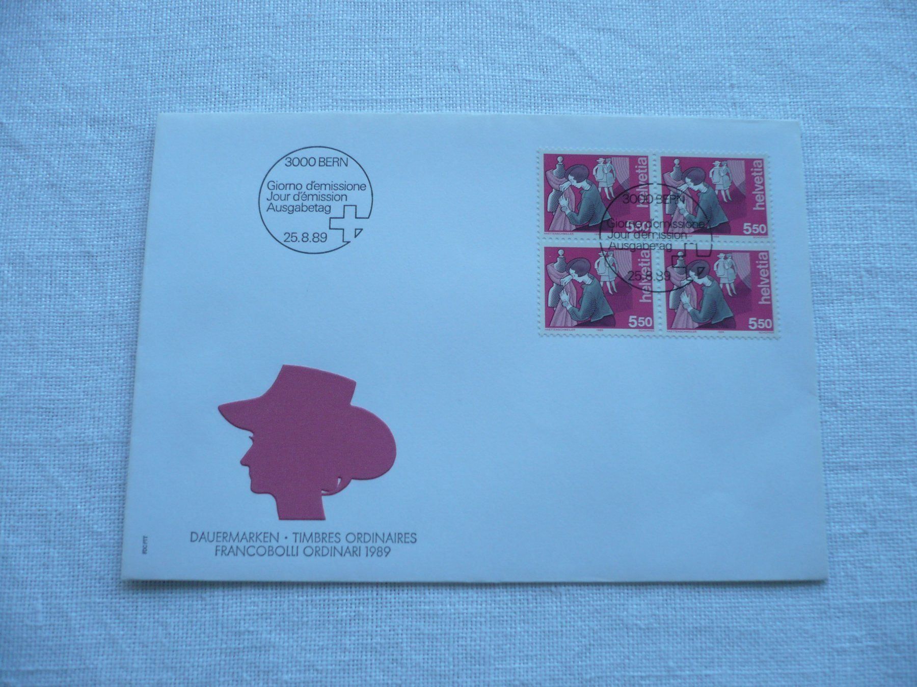 Tous les timbres: 1989 FDC Schneiderin 4er-Block SBK 784 – D'occasion à Zürich par saltandpepper008