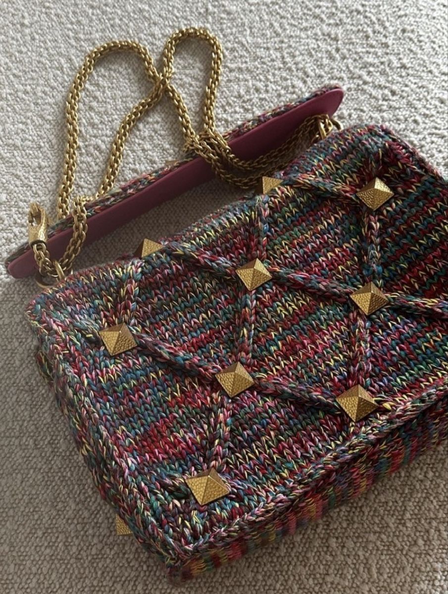 Valentino Taschen für Damen: Valentino Roman Stud Tweed Bag Multicolor – Gebraucht aus Uitikon Waldegg von sdman 5