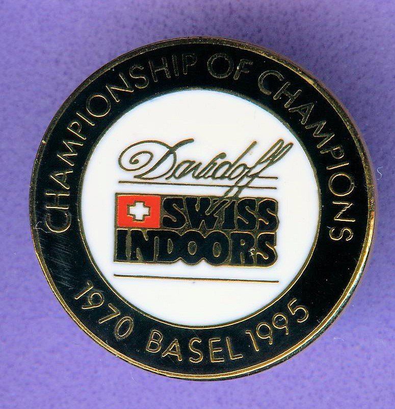 Plaketten & Abzeichen: Damidoff  SWISS INDOORS  1995 – Gebraucht aus Winterthur von Sammleroase