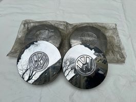 4 x Volkswagen VW Raddeckel (∅ 13,5 cm) verchromt NEU (NOS)
