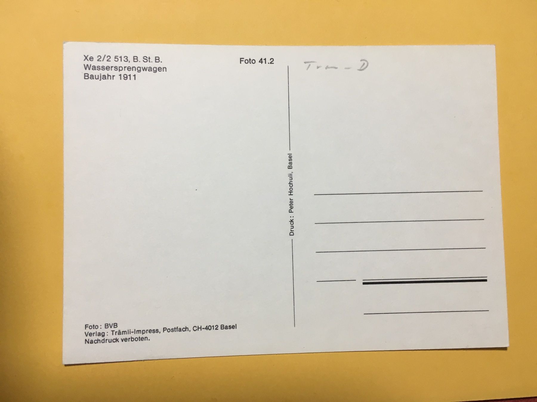 Cartoline postali: AK Tram Basel BVB Wassersprengwagen belebte AK – Usato da Küttigen venduto da Melisch1000 1