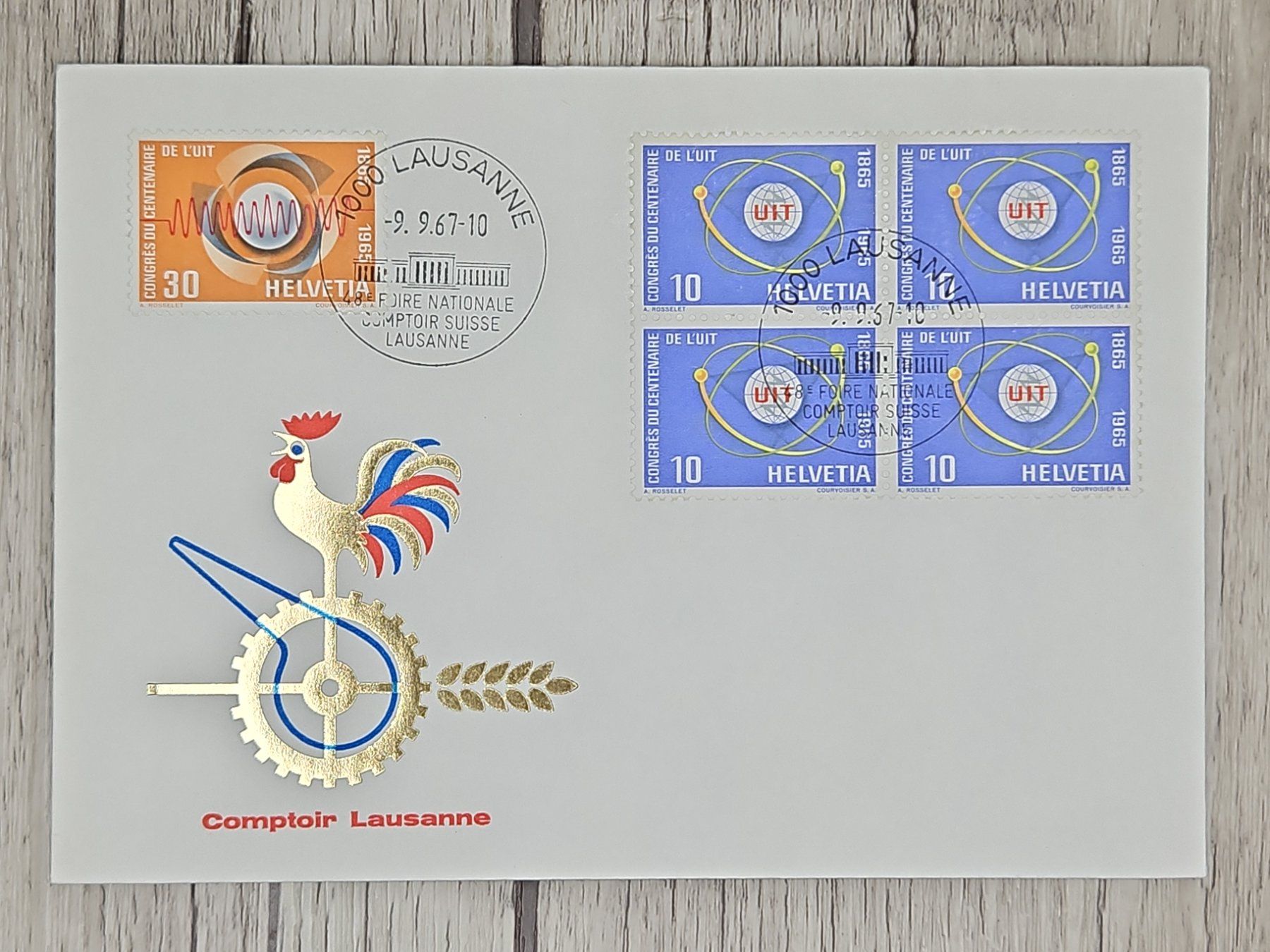 Tutti i francobolli: CL09 Enveloppe + Timbre Suisse 1967 – Usato da Cousset venduto da Patrick_Collections