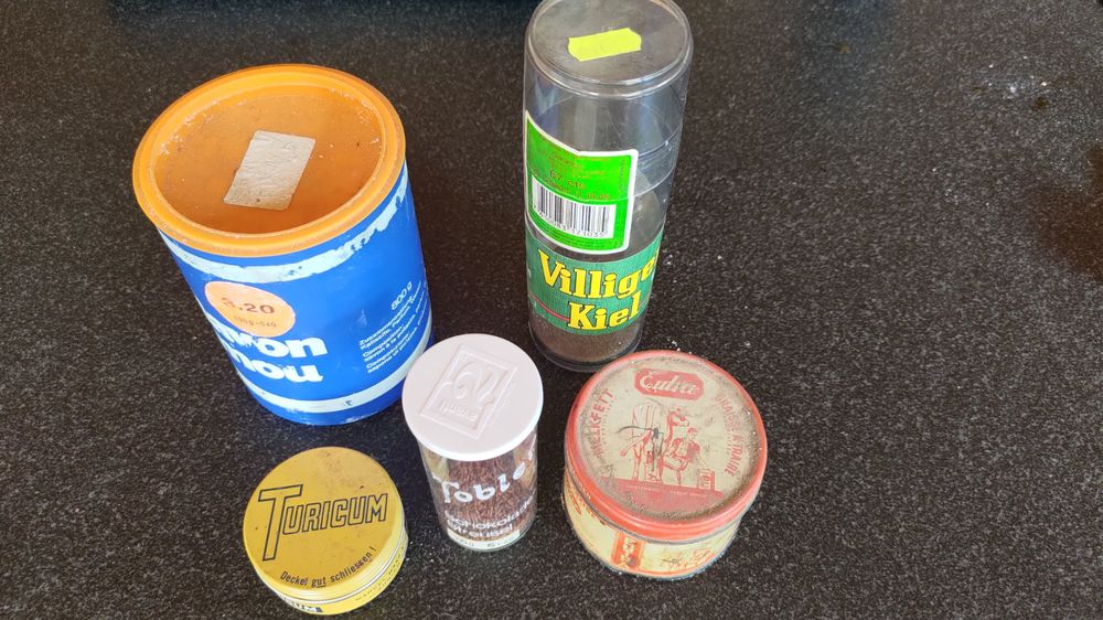 5 Vintage Dosen, Villiger Kiel, Tobler, Volg, Turicum ab 1.- (Gebraucht ...