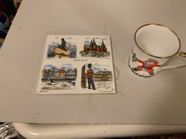 Handgefertigte und handbemalte Keramikfliese & Weihnachtstas