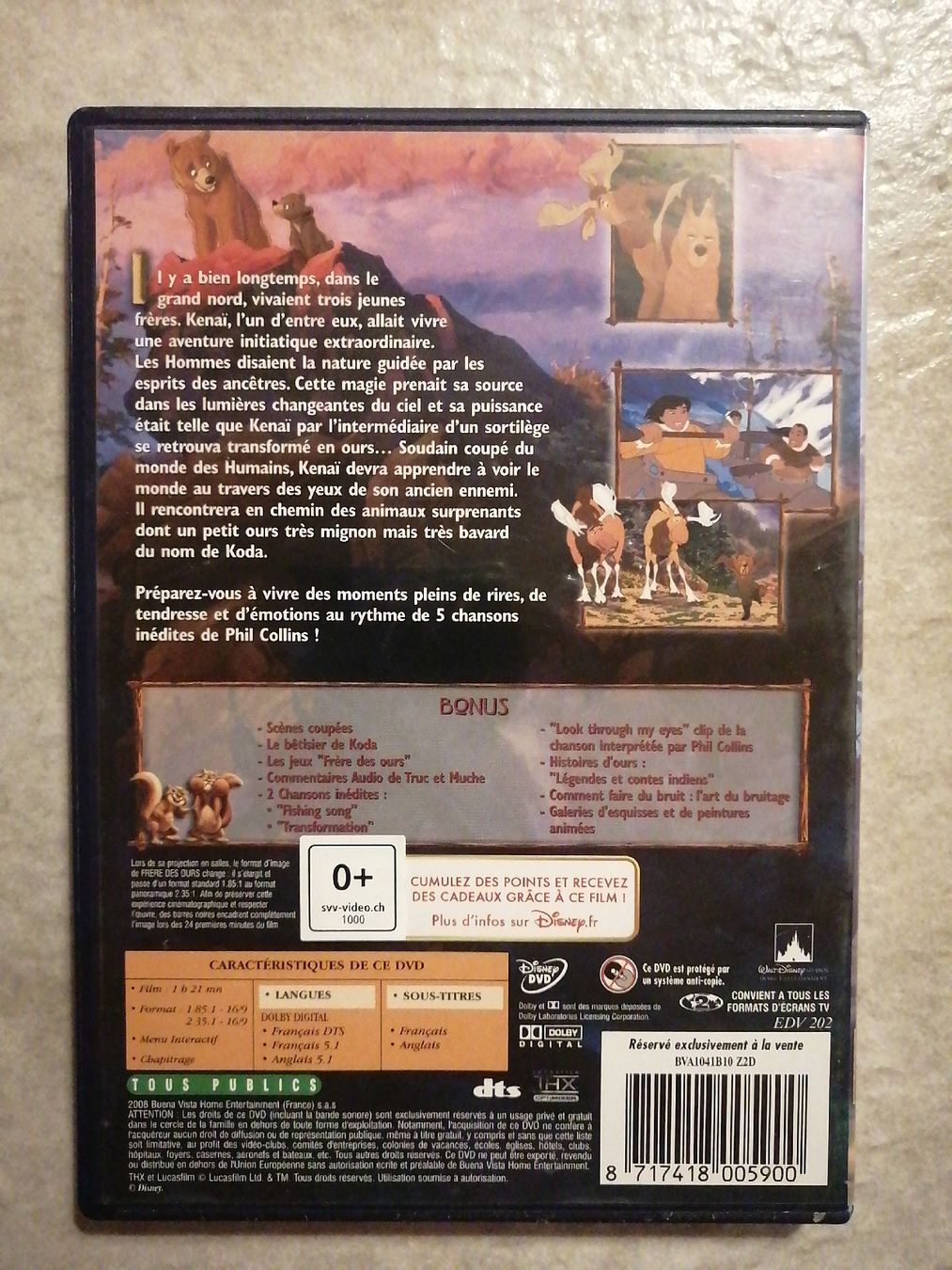 Tutti i DVDs: Frère des ours 1, Disney – Usato da Chernex venduto da ced_zt5y 1