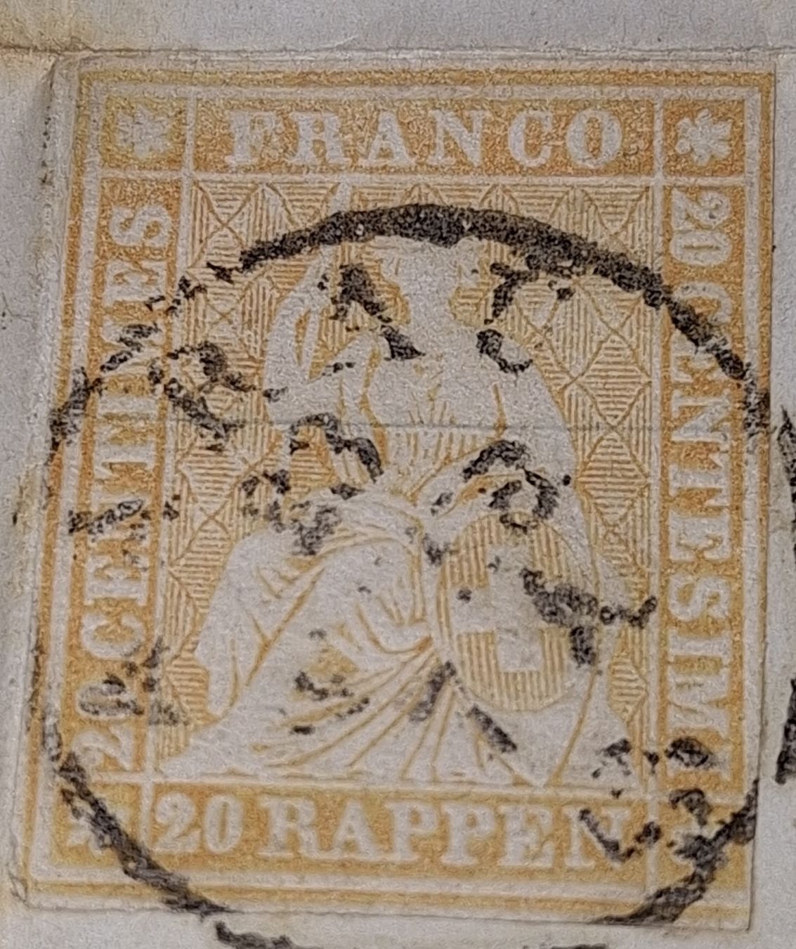 Tutti i francobolli: Strubelbrief 25Gb mit Attest Aarau  – Usato da Balgach venduto da SIMEON27 2