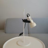 70er Jahren / weisse verstellbare Spotschreibtischlampe