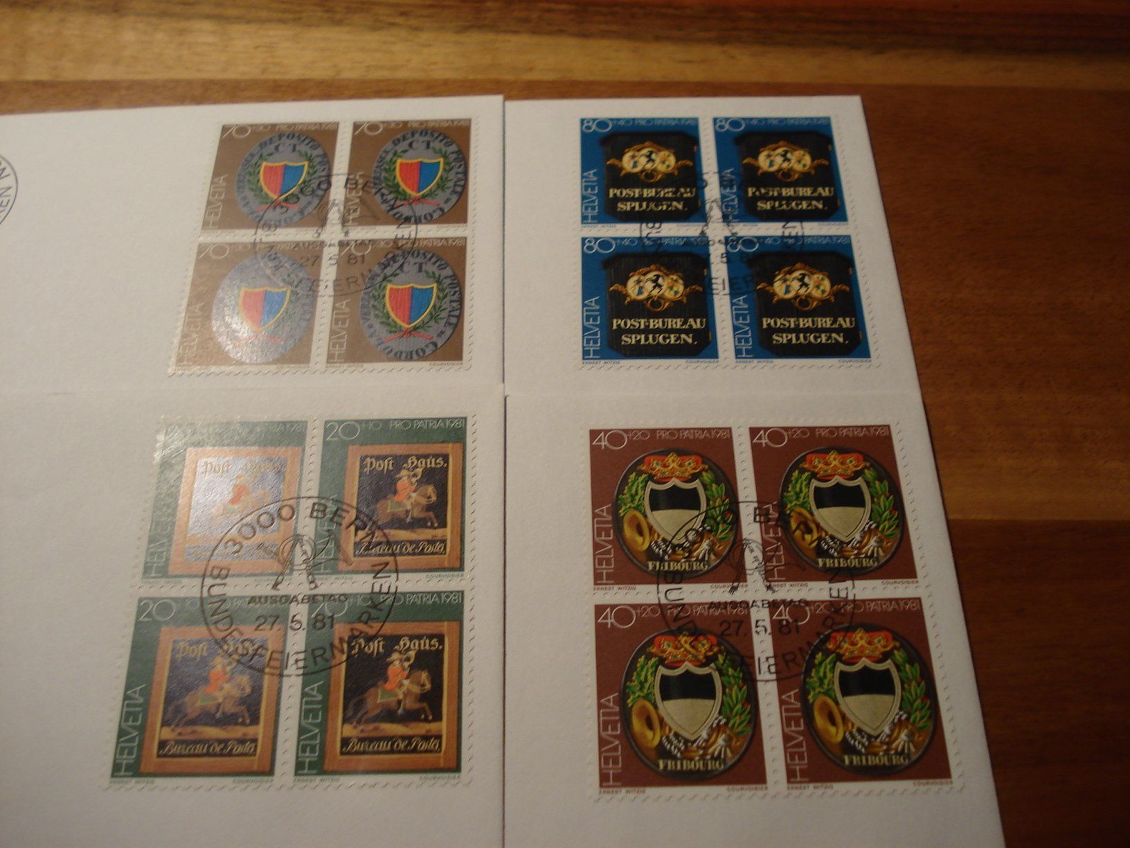 Tutti i francobolli: Pro Patria 1981, FDC Satz, Einzel + 4erblocks, 9 Belege – Usato da Niederwil AG venduto da morostahu