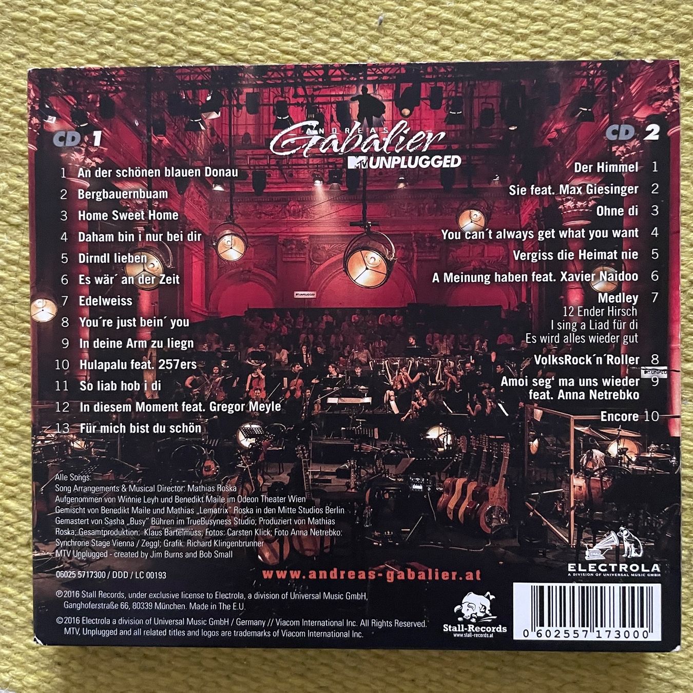 CD: ANDREAS GABALIER-2CD MTV UNPLUGGED (DIGIPACK) – Usato da Rorschacherberg venduto da CD-Roli 1