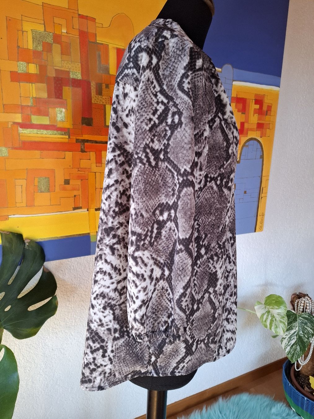 Tuniche: Bluse Damen M Snake schlange Grau Schwarz tunika basic 71 – Usato da Vinelz venduto da sonnenmond77 6