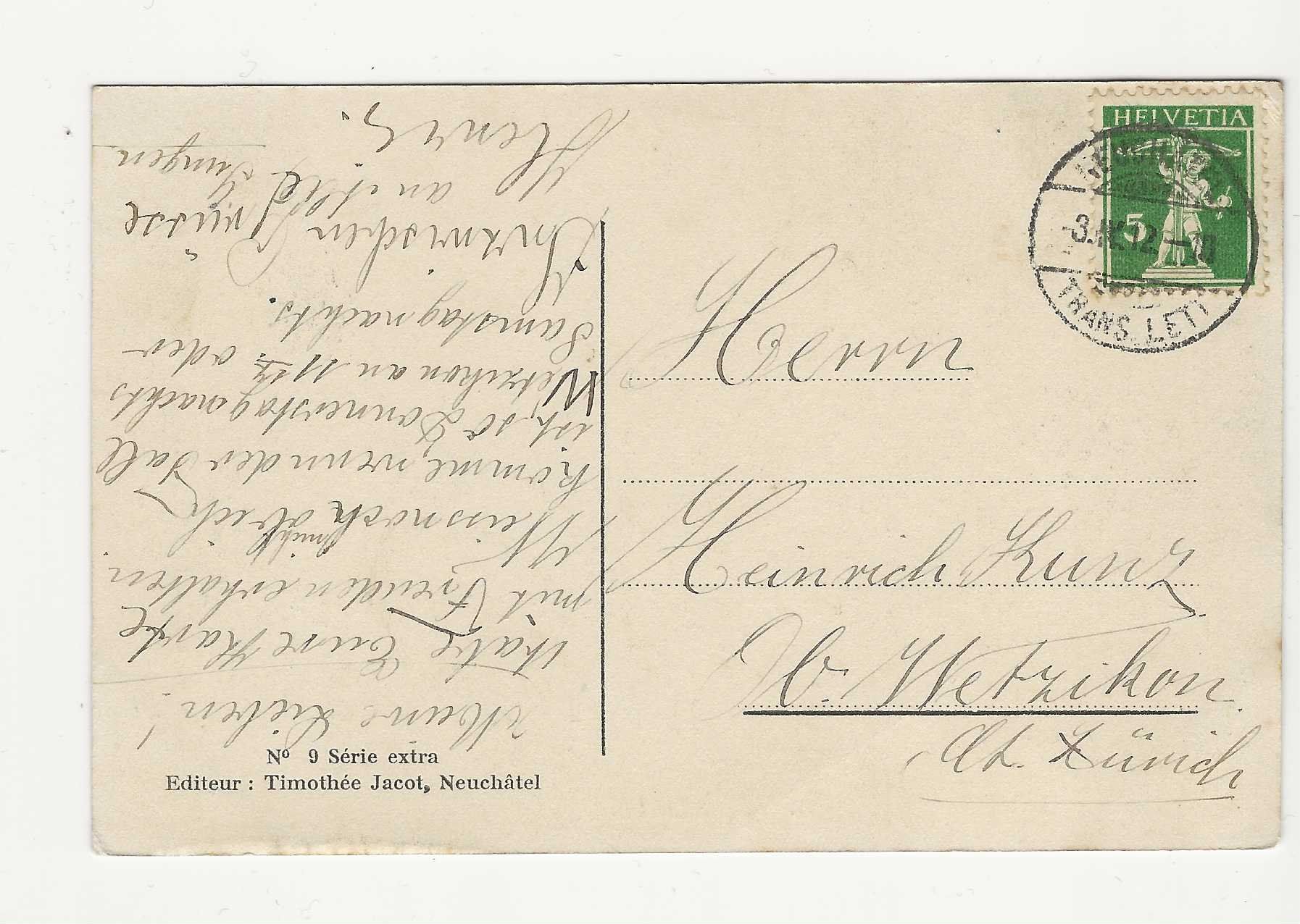 Ansichtskarten: NEUCHÂTEL    1912 – Gebraucht aus Küttigen von rolypo 1