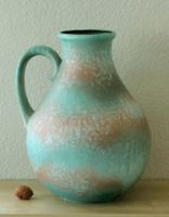 Vase de sol vintage, céramique turquoise, Ruscha, 1960-1970s