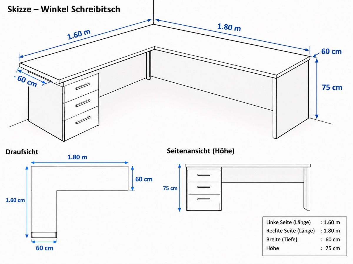 Schreibtische: Winkel Schreibtisch Hochglanz  – Neu (gemäss Beschreibung) aus Kradolf von berbese5 3