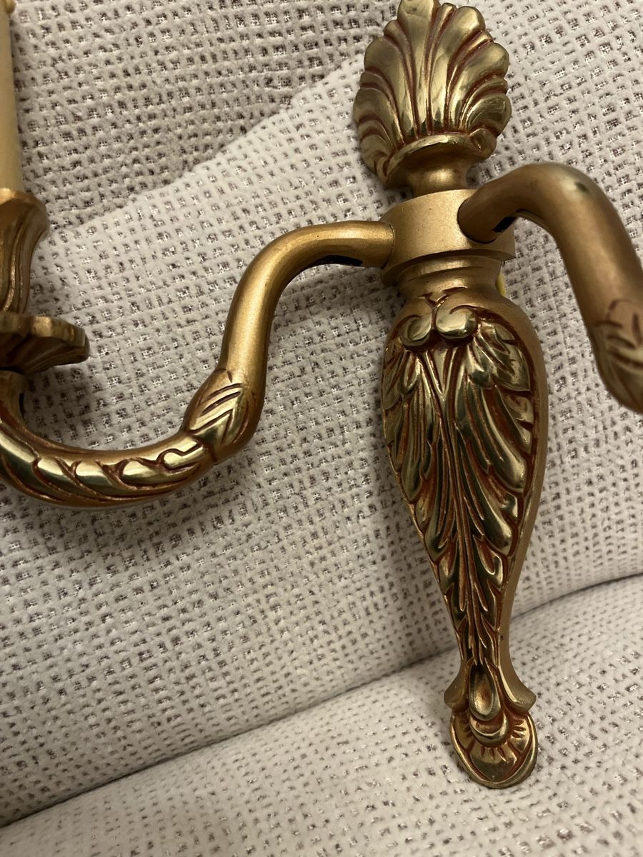 Lampen: alte Wandlampe doppelflammig Messing Vintage – Gebraucht aus Arboldswil von Sonnenelfe 4