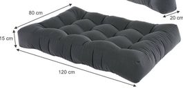 Sitzauflage dunkelgrau 120x80x15 cm neu
