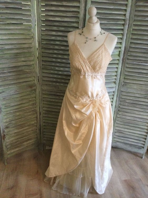 Robe De Mariée Ivoire Tomy Mariage - Taille 46 - Conception Unique - Mousseline De Soie - Neuf Avec étiquettes