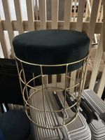 Hocker Metall gold Samt 