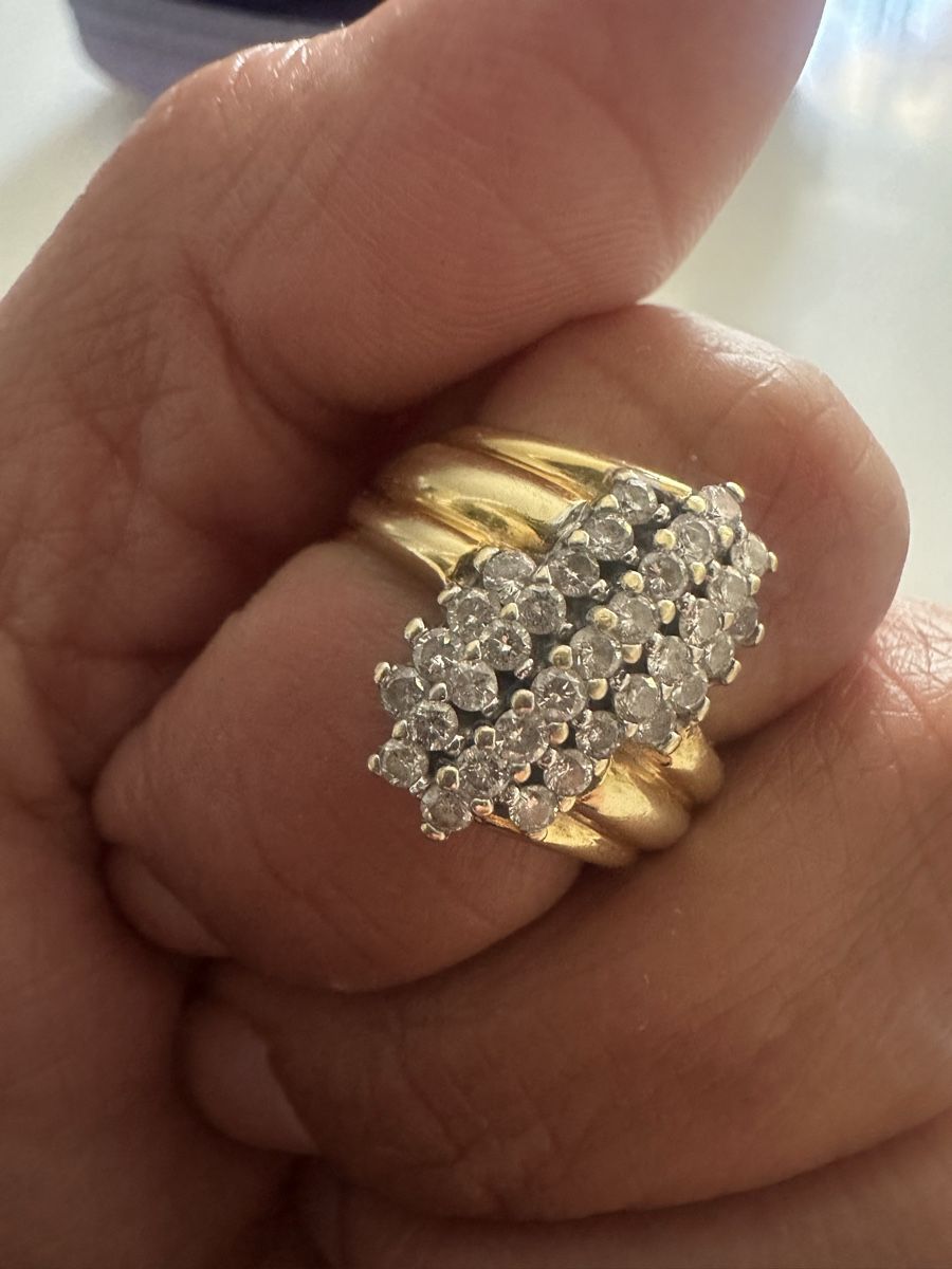 Anelli: Gold Ring Massiv mit diamant 1K 750 k – Usato da langenthal venduto da Primavera1313