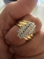 Gold Ring Massiv mit diamant 1K 750 k