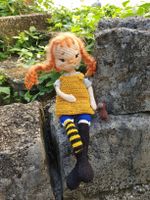 Kunstpuppe Sammler Amigurumi Puppe Pippi OOAK mit Affe