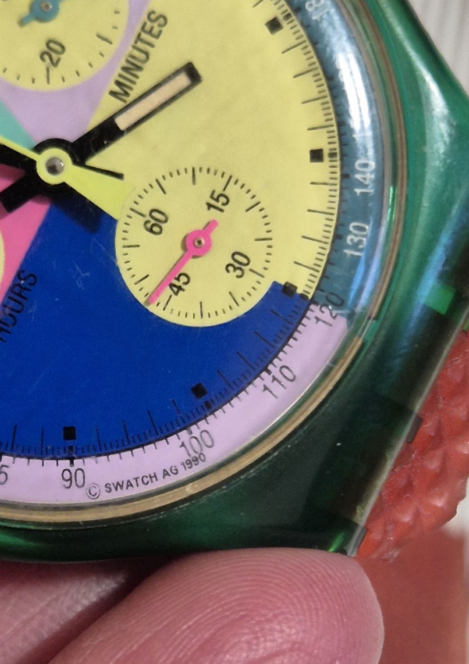 Swatch Orologi: Swatch Chrono Splash Run, 1990 – Difettoso da Genève venduto da BKYB 2