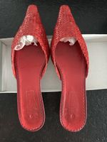 Sommerliche rote Leder-Mules Grösse 38 von Italyana