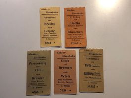 Spannendes zum Thema EISENBAHN - uralte Billette für Kinder