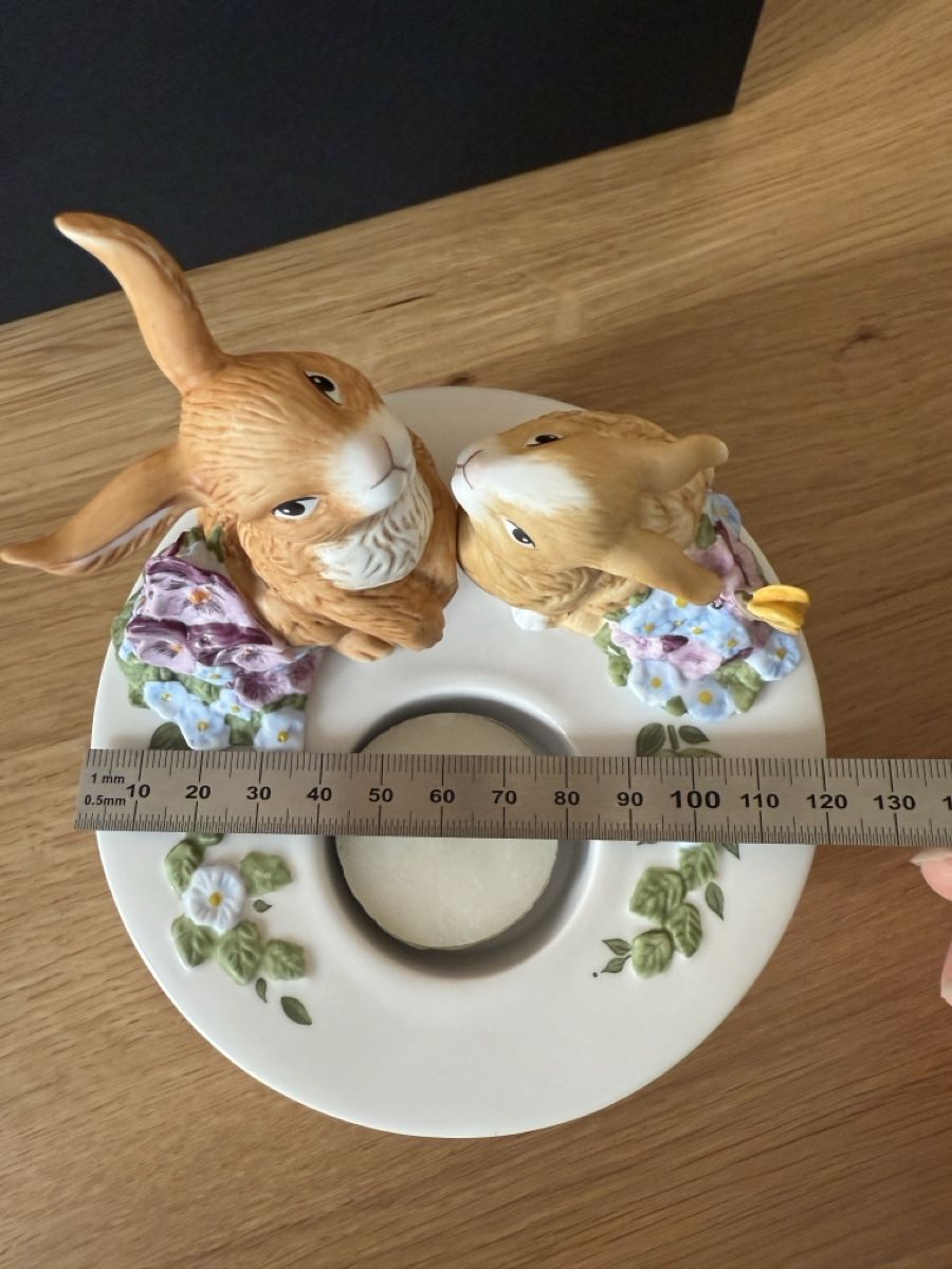 Statuette: Ostern Goebel Teelicht mit Osterhasen – Nuovo e nell'imballaggio originale da Sarmenstorf venduto da Nathaliie_21 5
