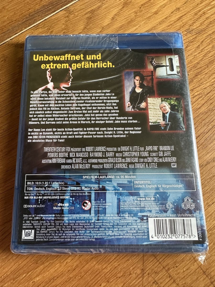 Alle DVDs: Rapid Fire Brandon Lee Bluray neu – Neu und originalverpackt aus Benken ZH von Audi-erich 1