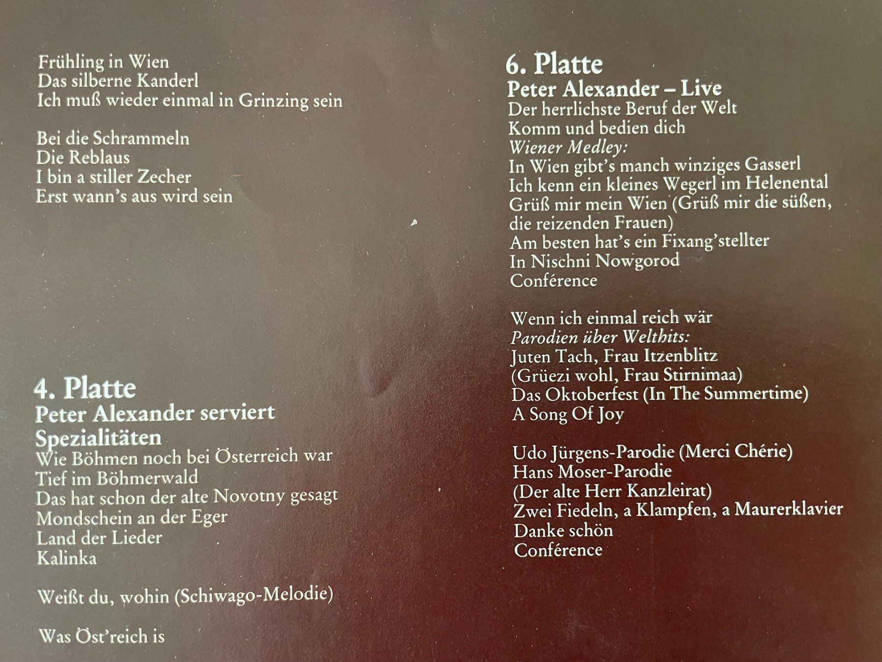 Dischi in vinile: Box mit 6 LPs - PETER ALEXANDER - Top-Zustand! – Nuovo (secondo la descrizione) da Wattwil venduto da webrawa 4