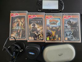 Console PSP avec 4 jeux