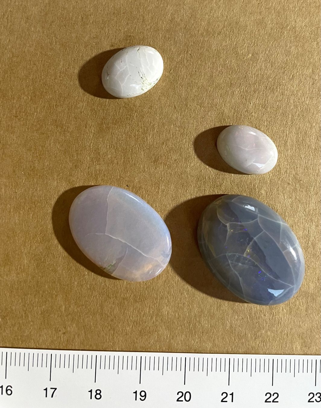 Fossili: Cabochons    aus Australien    4x Einzelstücke    echt OPAL – Nuovo e nell'imballaggio originale da Leuggern venduto da gemshow 2