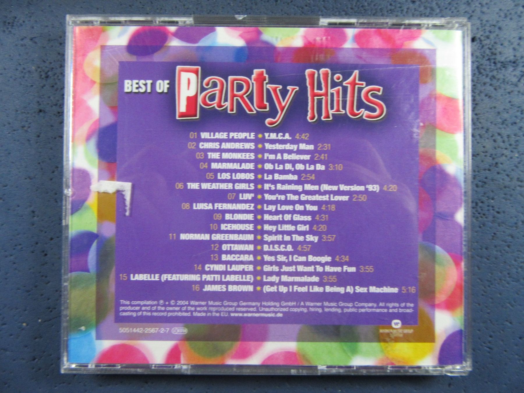 PARTY HITS BEST OF CD 16TRACKS YMCA,LA BAMBA,OB LA DI, YES S (Gebraucht ...